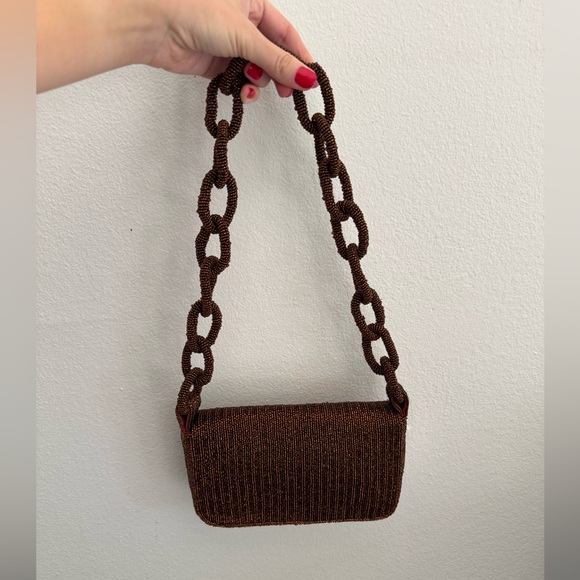 Anthropologie Beaded Shoulder Bag with Beaded Chain Strap - Picture 8 of 13